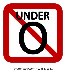 0 age restriction sign on white background. Vector illustration.
