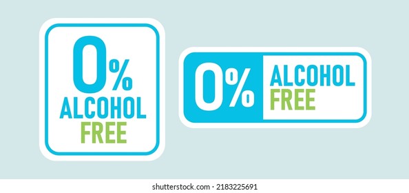 0% Diseño de plantillas de vectores para iconos o logotipos libres de alcohol