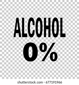 0% alcohol. Vector icon illustration.