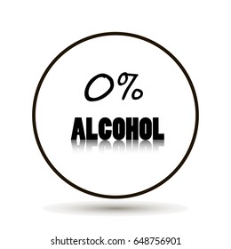 0% alcohol. Vector icon on white background.