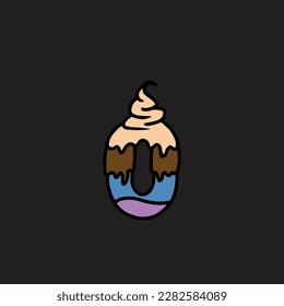 0 del alfabeto vector de la torta y número