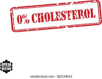 0% Cholesterol Red Grunge Rubber Stamp On White Background, Vector illustration