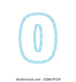 0 Circuit Letter Logo Icon Design