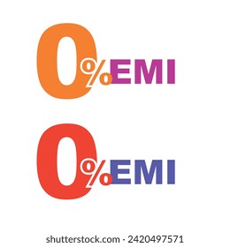 0% cost EMI Vector icon isolated on white background