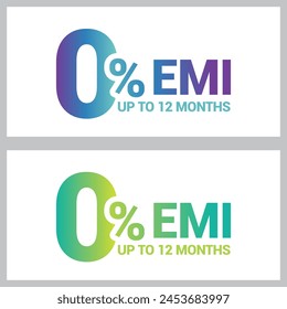 0% cost EMI Vector icon isolated on white background