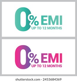 0% cost EMI Vector icon isolated on white background