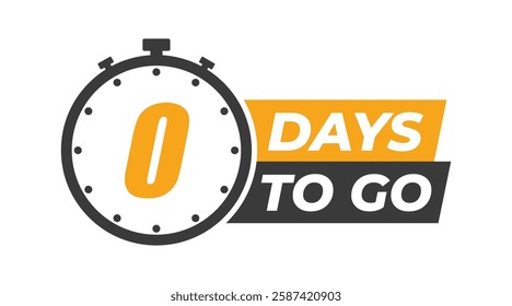 0 days to go badges symbol. Countdown of days. Offer timer, sticker limited to a few days. Nine days left to go. Vector illustration