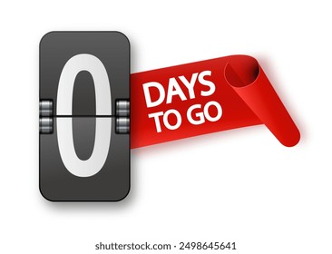 0 days to go icon set. Countdown of days remaining. Offer timer sticker limited to a few days. Vector