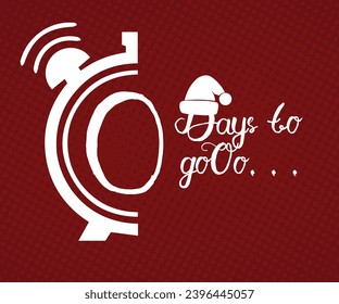 0 days to go - Stopwatch sign. flat design. Countdown left days banner isolated on dark background againts white typography. Sale concept. New year countdown. Christmas countdown. Vector illustration.