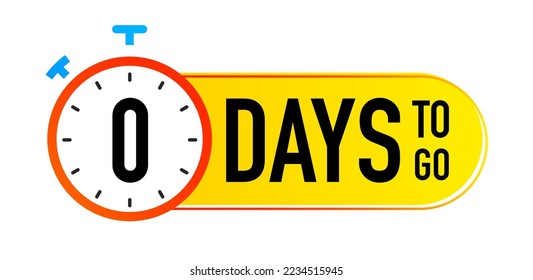 0 days to go timer vector symbol color