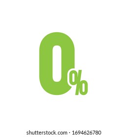 0% discount icon logo vector