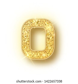 0 glitter typography design. Gold sparkling Numbers Design of greeting card of Happy new year design. Gold Shining Pattern. Vector illustration