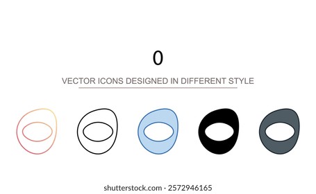 0 icon design with white background stock illustration