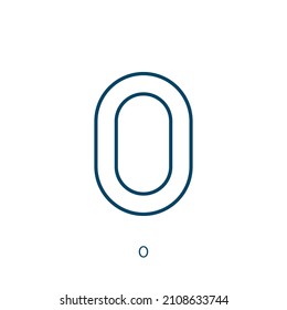 0 Symbol. Dünne lineare 0 Umrisssymbol einzeln auf weißem Hintergrund. Linie Vektor 0 Zeichen, Symbol für Web und Mobile