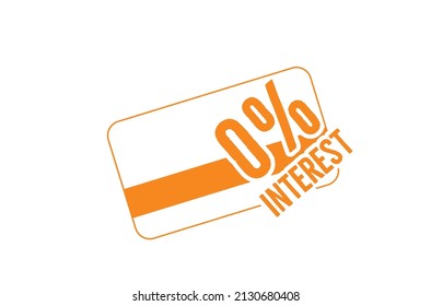 0% interest icon vector illustration