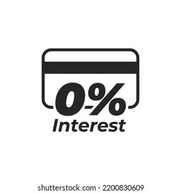 0% interest installment payment icon isolated on white background.