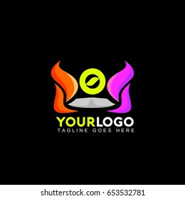 0 letter abstract power vector logo. Identity template concept illustration. Flag business sign.  Flame fire icon. Gas insignia. Design element.