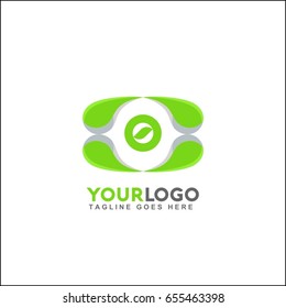 0 letter abstract round tech logo design template. Vector green sport creative symbol.