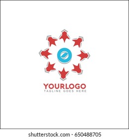 0 letter brand identity. Vector graphic elegant sliced alphabet symbol with star element on circle in silver and red color.