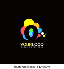 0 letter event brand identity. Creative digital abstract and children style. Happy colorful balloon design.