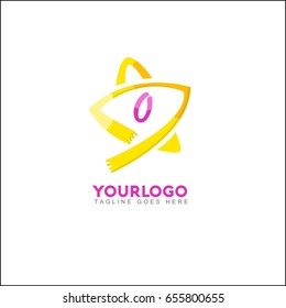 0 Letter star logo icon design template elements