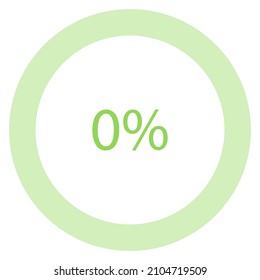 0% de carga. 0% de diagramas de círculo Vector de infografía, 0 Porcentaje listo para usar para diseño web
