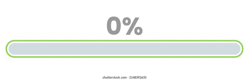 0% de carga. 0% barra de progreso Vector de infografía, 0 Porcentaje listo para usar para diseño web ux-ui