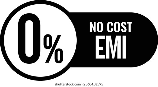 0% No cost emi flat vector Icon 