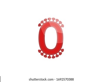 0 null number red coronavirus font covid vector design element