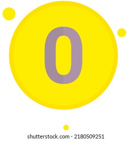 0 Number button yellow design