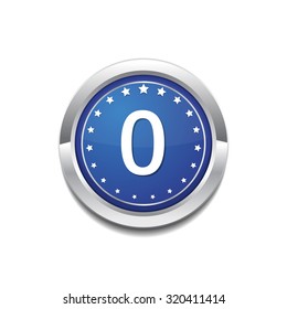 0 Number Circular Vector Blue Web Icon Button