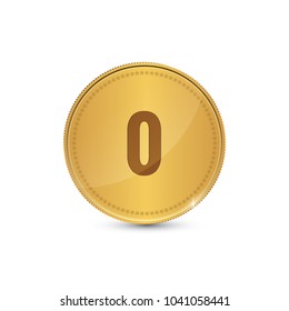 0 Number Circular Vector Gold Web Icon
