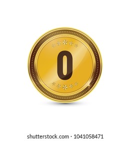 0 Number Circular Vector Gold Web Icon