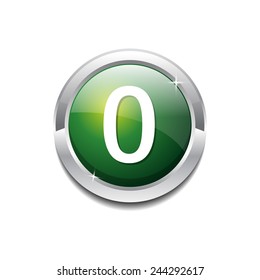 0 Number Circular Vector Green Web Icon Button