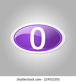 0 Number Elliptical Vector Purple Web Icon Button