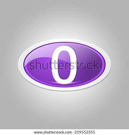 0 Number Elliptical Vector Purple Web Icon Button