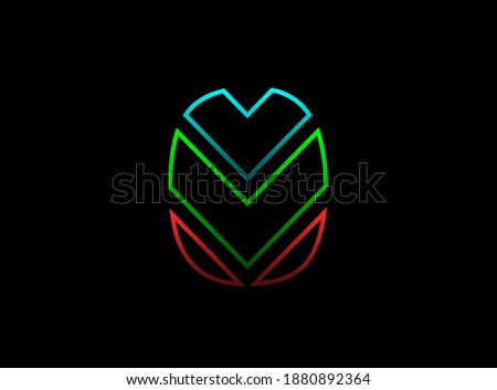 0 number font, vector desing logo. Dynamic, rgb split-color, red, green, blue on black background. Eps10 illustration