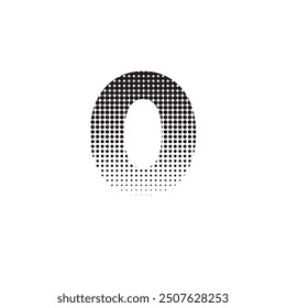 0 number halftone dotted effect logo icon vector illustration eps