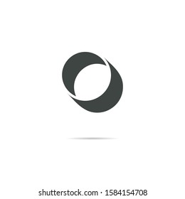 0 number logo shadow digit design vector