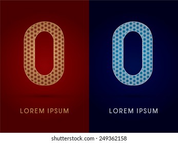 0 ,Number ,Luxury font,designed using gold and silver geometric on dark red and dark blue background,concept shape from screws,hexagon, honeycomb,jewelry,gems, logo, symbol icon,graphic,vector.