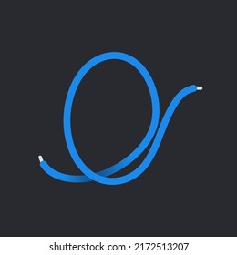 0 number made shoelace. Vector isolated font for app logo, sport design, creative template and more