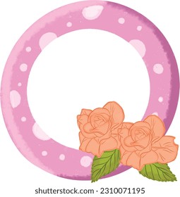 0 Número con rosa naranja