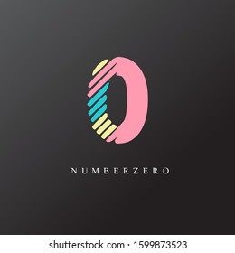 0 number scratch design letter logo