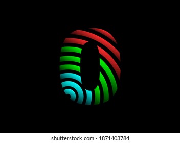 0 number vector desing, rgb color font logo. Dynamic split red, green, blue color on black background. For social media,design elements, creative poster, web template and more



