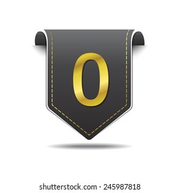 0 Number Vector golden Web Icon