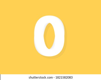 0 Number vector, modern layers design font. Eps10 illustration             