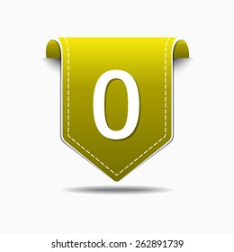 0 Number Vector Yellow Web Icon