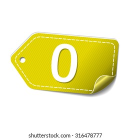0 Number Vector Yellow Web Icon