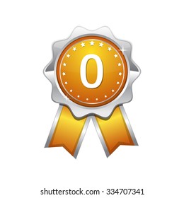 0 Number Vector Yellow Web Icon