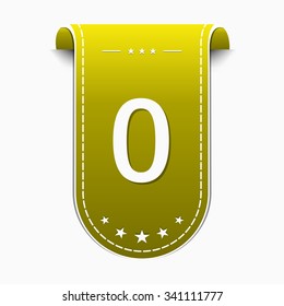 0 Number Vector Yellow Web Icon